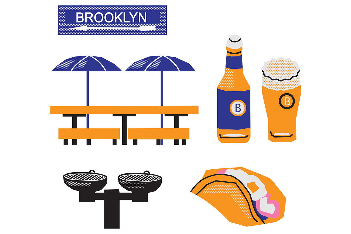 New York clipart SVG Brooklyn Set, an Object Graphic by TanchaArt (Photo 2 of 7)