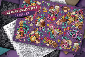 Ice Cream Doodles Designs Set, an Object Graphic by BALABOLKA