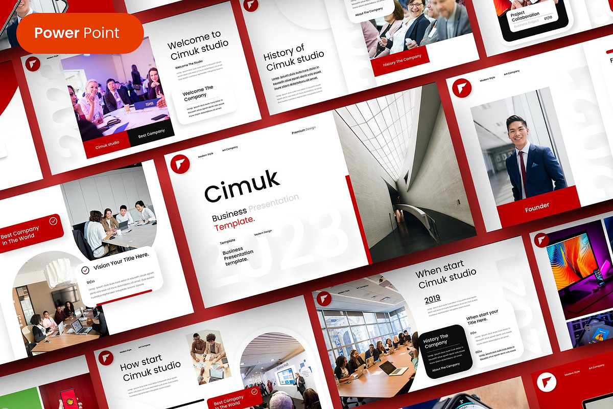 Cimuk – Business PowerPoint Template, a Presentation Template by Dens Creative Studio (Photo 1 of 6)