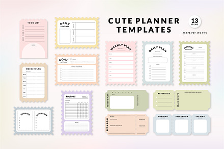 Cute Planner Template Set