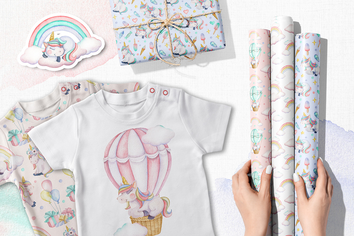 Unicorns. Watercolor set, an Animal Illustration by JuliaBadeeva (Photo 7 of 11)