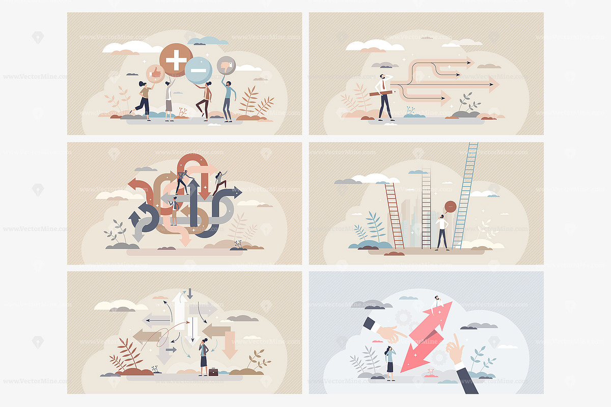 24 Decision Making Concepts, a Person Illustration by VectorMine (Photo 3 of 9)