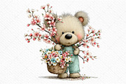 Whimsical Spring Teddy Bear Clipart, an Illustration by Craft Nest (Thumbnail 10 of 11)