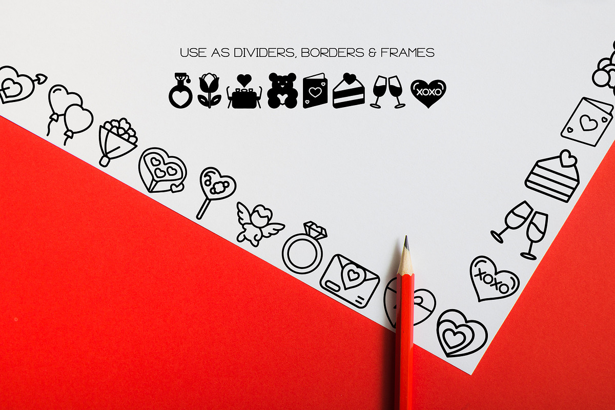 Valentine Icons - Dingbat Font, a Symbol Font by WADLEN (Photo 7 of 7)