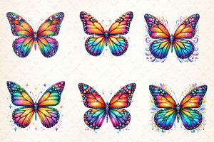 Monarch Butterfly Watercolor Clipart