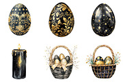 Glitter Luxury Black Easter Clipart, an Illustration by DreamArtGraphic (Thumbnail 3 of 4)
