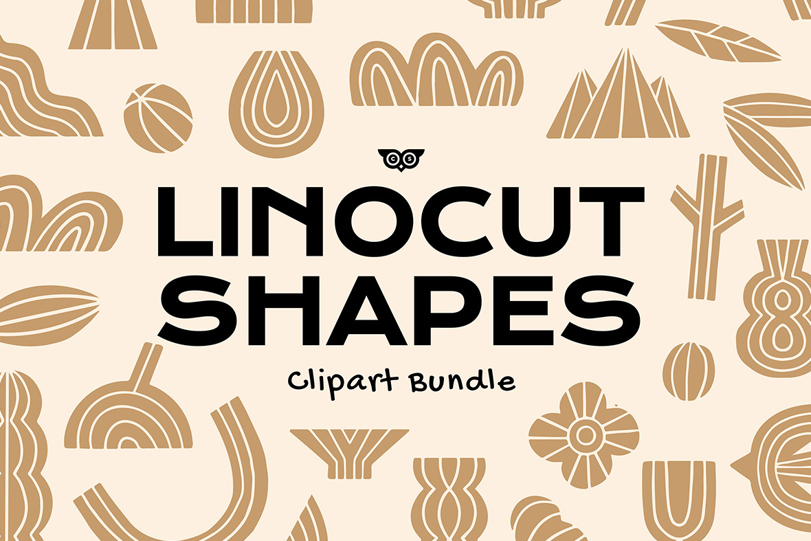 Linocut Shapes Clipart Bundle, an Object Illustration by ClayStudio