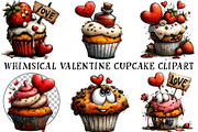 Whimsical Valentine Cupcake Clipart, an Illustration by OK Design (Thumbnail 2 of 6)