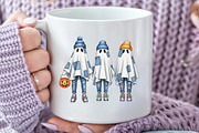 Retro Halloween Blue Denim Ghost PNG, an Illustration by Black Bird Studio (Thumbnail 3 of 4)