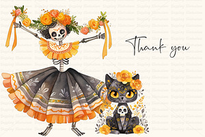 Watercolor Di De Muertos Set