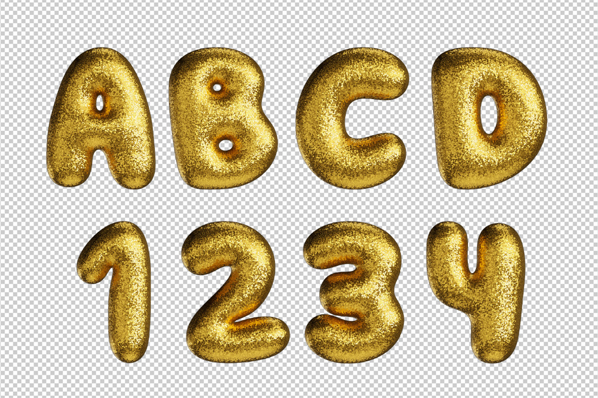Balloon Glitter Font, a Font by Handmadefont (Photo 9 of 9)