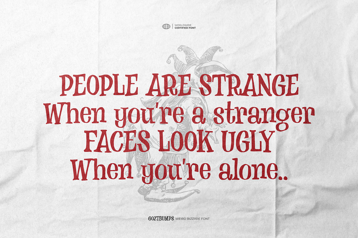 Goztbumps - Weird Bizzare Font, a Serif Font by ikiiko (Photo 5 of 7)