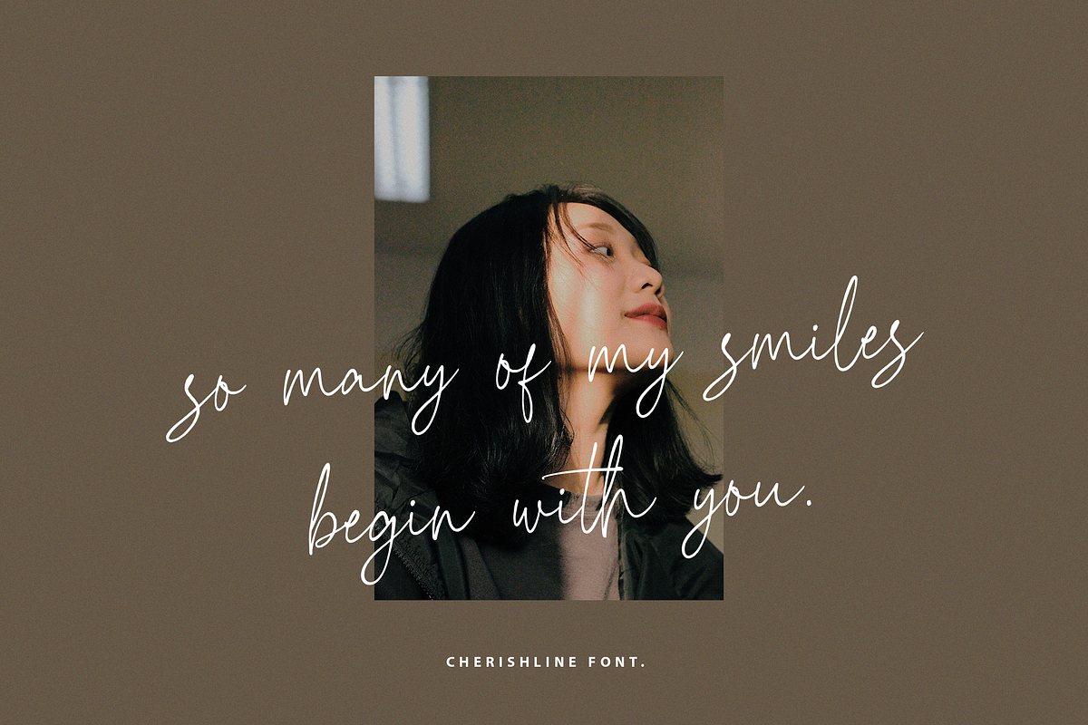 Cherishline Script Font, a Script Font by sizimon (Photo 5 of 8)