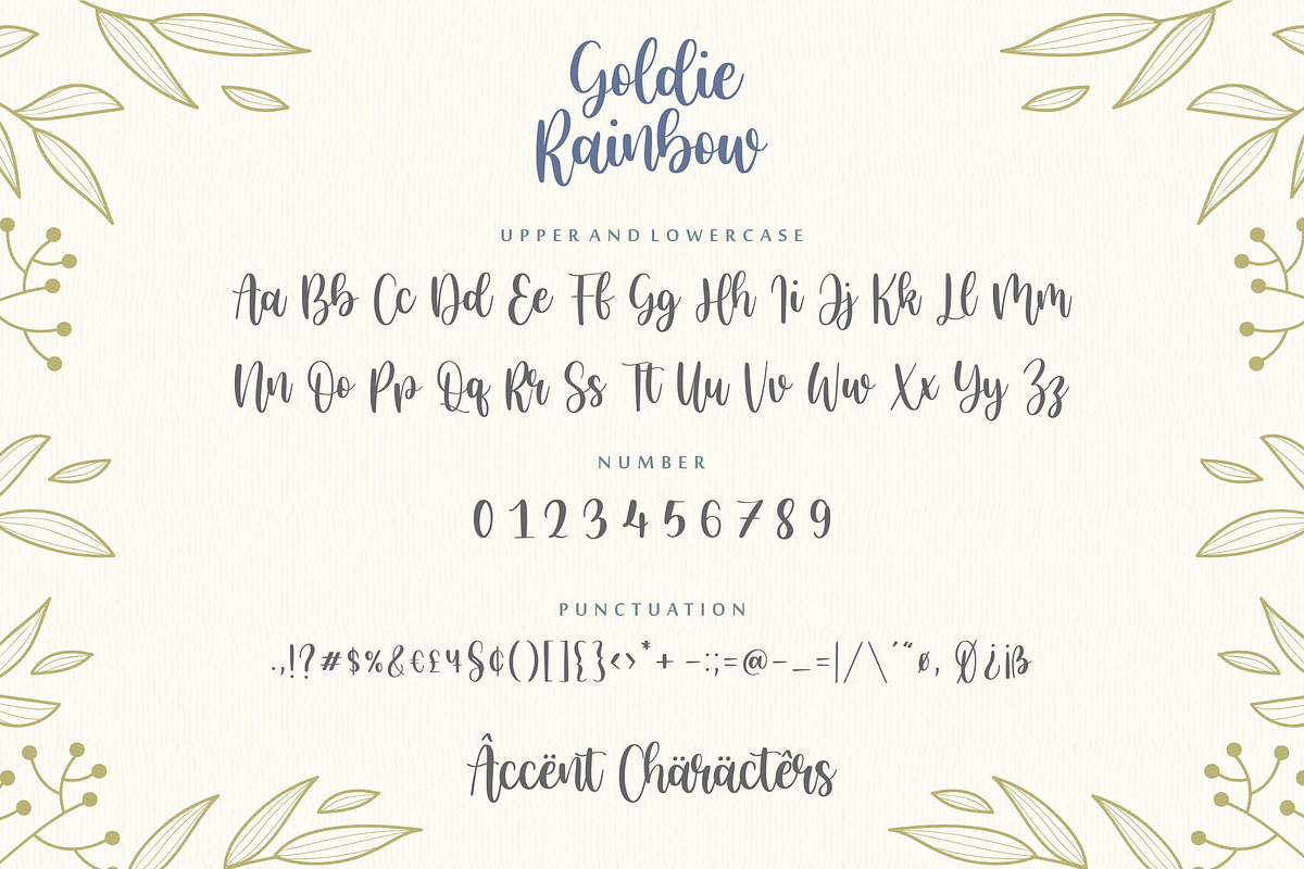 Goldie Rainbow - Handwritten Font, a Script Font by Balpirick Studio (Photo 6 of 7)