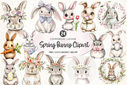 Spring Bunny Clipart PNG, an Illustration by SinaCreation (Thumbnail 1 of 5)