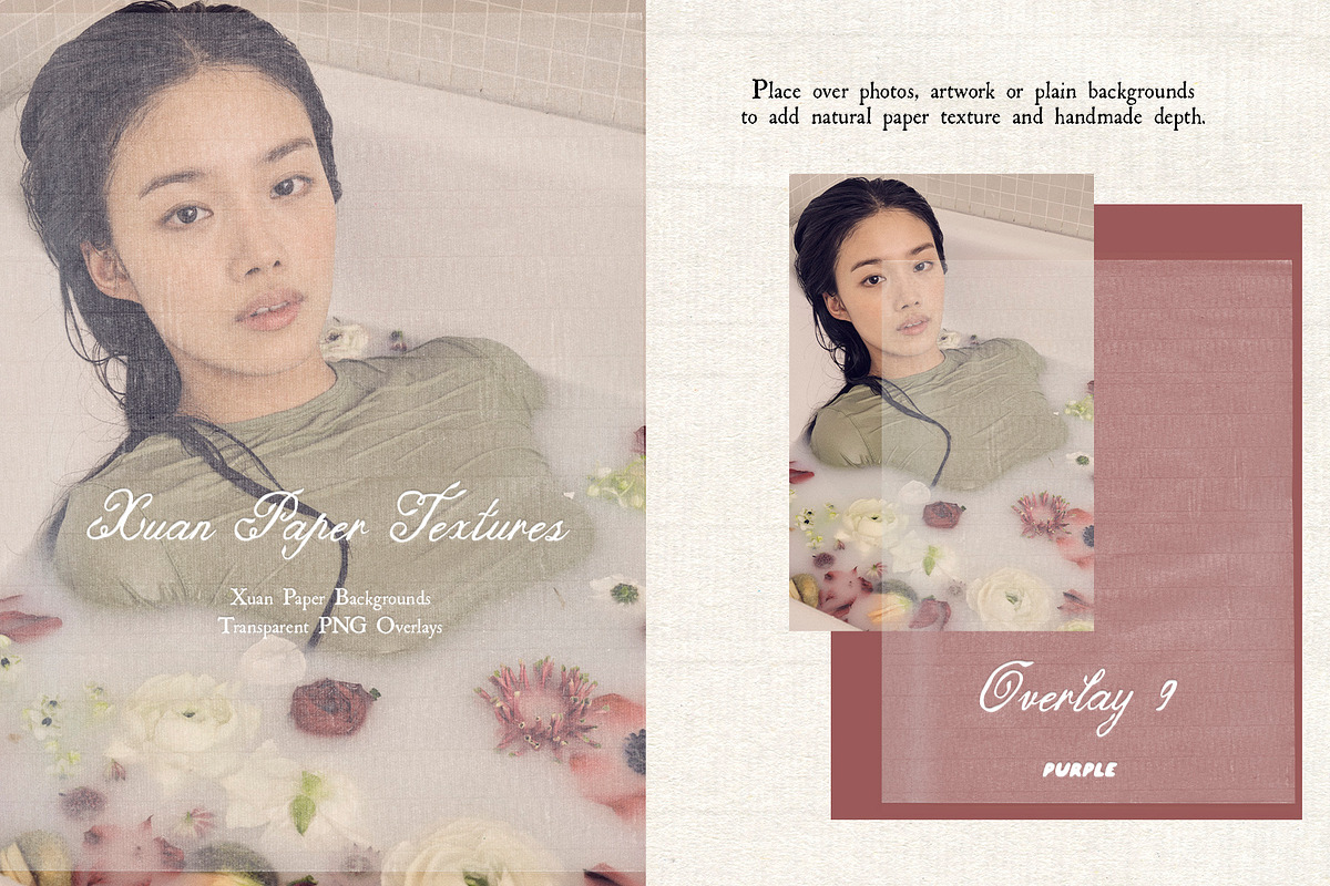 Xuan Paper Textures & PNG Overlays, a Texture Graphic by Purple (Photo 12 of 19)