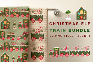 Christmas Elf Train Alphabet Clipart