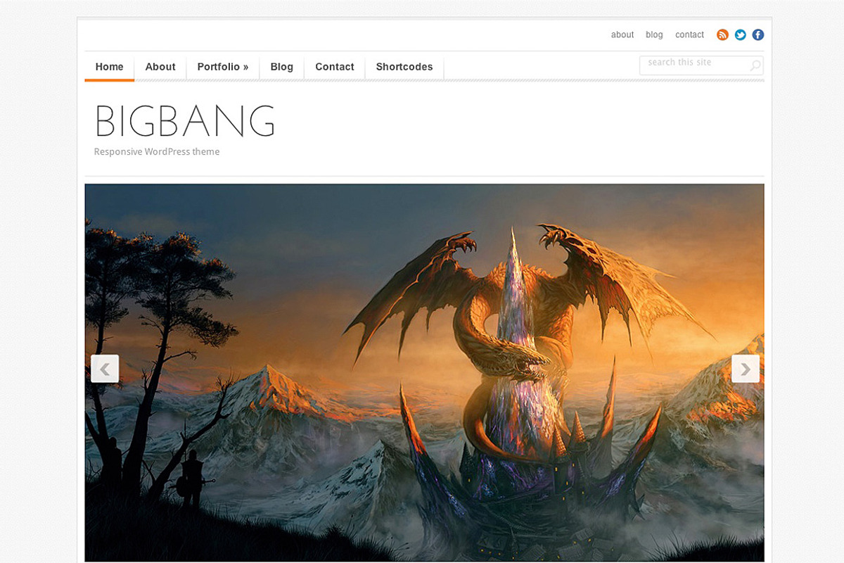 BigBang - Responsive Portfolio Theme, a WordPress Template by UFO themes