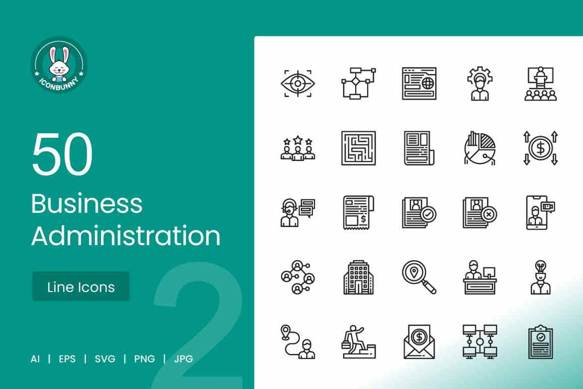 Business Administration Line Icons, an Icon by IconBunny (Photo 1 of 2)