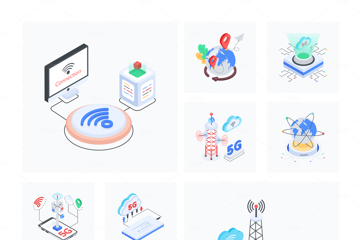 5G Technology and Internet Icons, a Duotone Icon by Vectors Market (Photo 8 of 12)