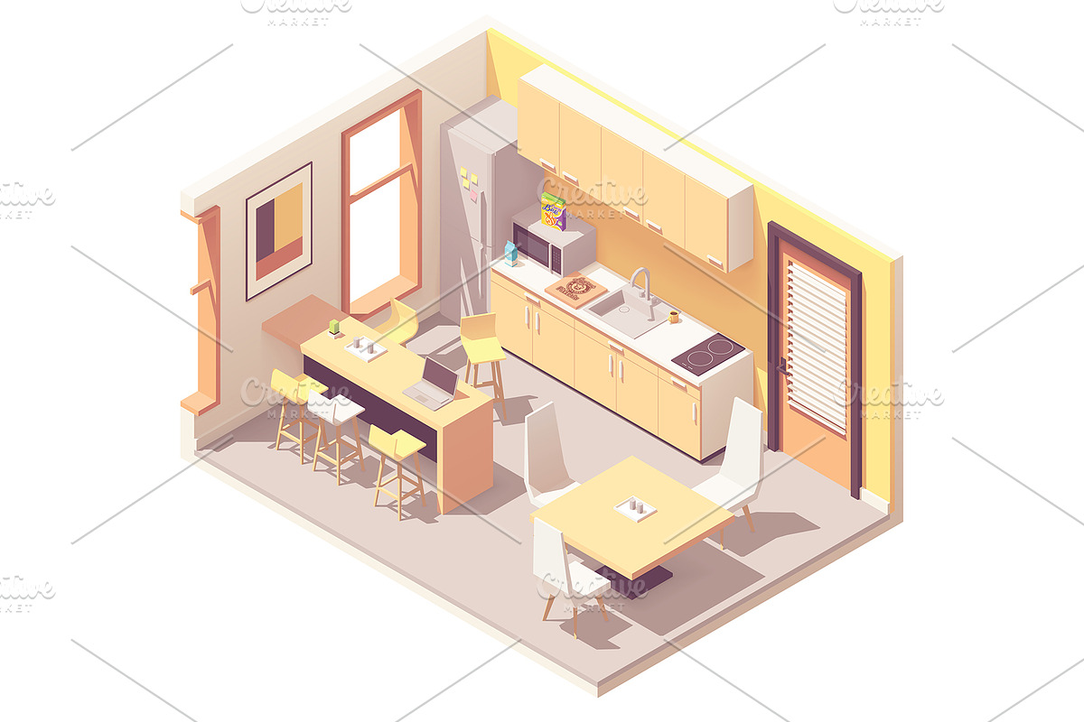 Vector isometric office interiors, a Work Illustration by tele52 (Photo 17 of 17)