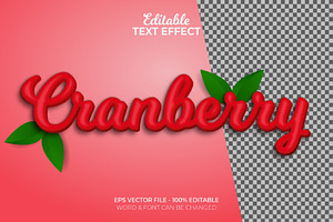 Red Text Effect Cranberry Style