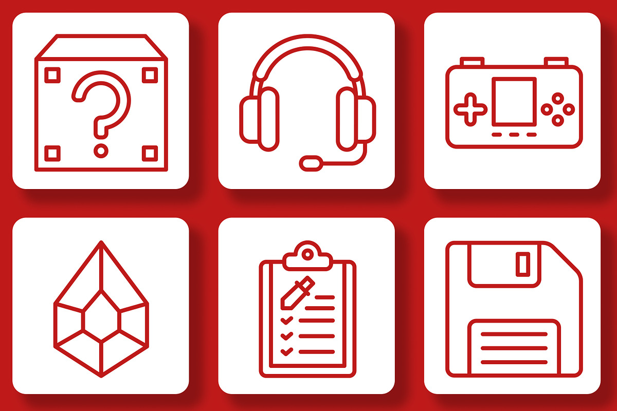 Gaming Icon Set, an Outline Icon by Tekuni (Photo 8 of 10)