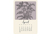 Calendar with monochrome flowers, a Stationery Template by NatalyN (Thumbnail 5 of 13)
