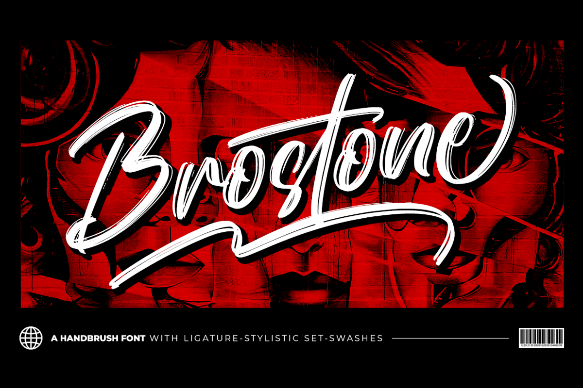 Brostone - Brush Font, a Script Font by RockboyStd (Photo 1 of 12)