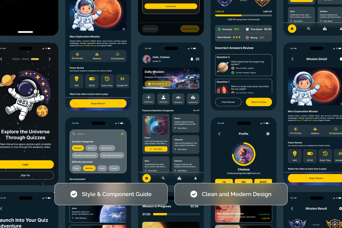 Quizonaut - Space Academy Quiz UI Ap, an App Template by twinstd (Photo 4 of 5)