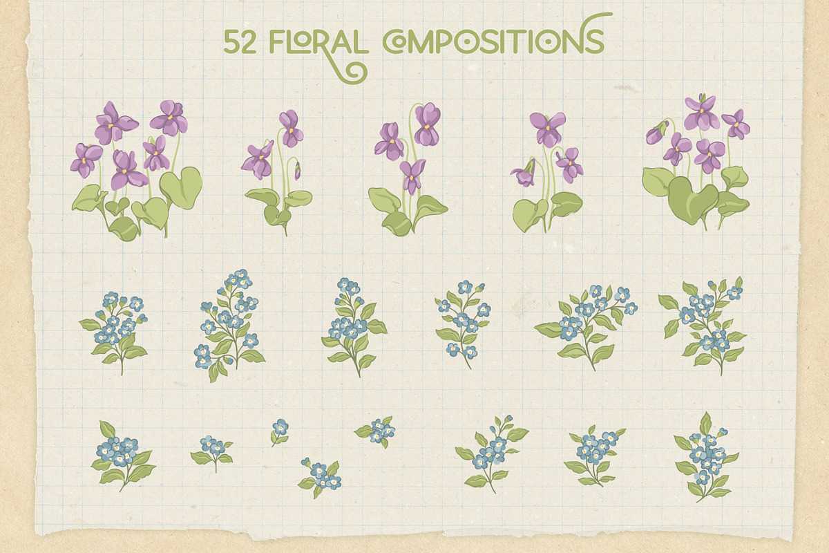 Vintage Spring Floral Patterns, a Pattern Graphic by PATTERNS etc. (Photo 15 of 19)