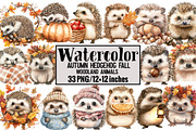Autumn Hedgehog Fall Woodland Animal, an Illustration by Design Market (Thumbnail 1 of 4)