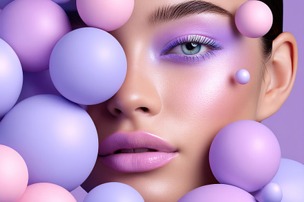 Beauty in soft pastel colors showcased through creative makeup and colorful sph, a Beauty & Fashion Photo by AlyaAnd