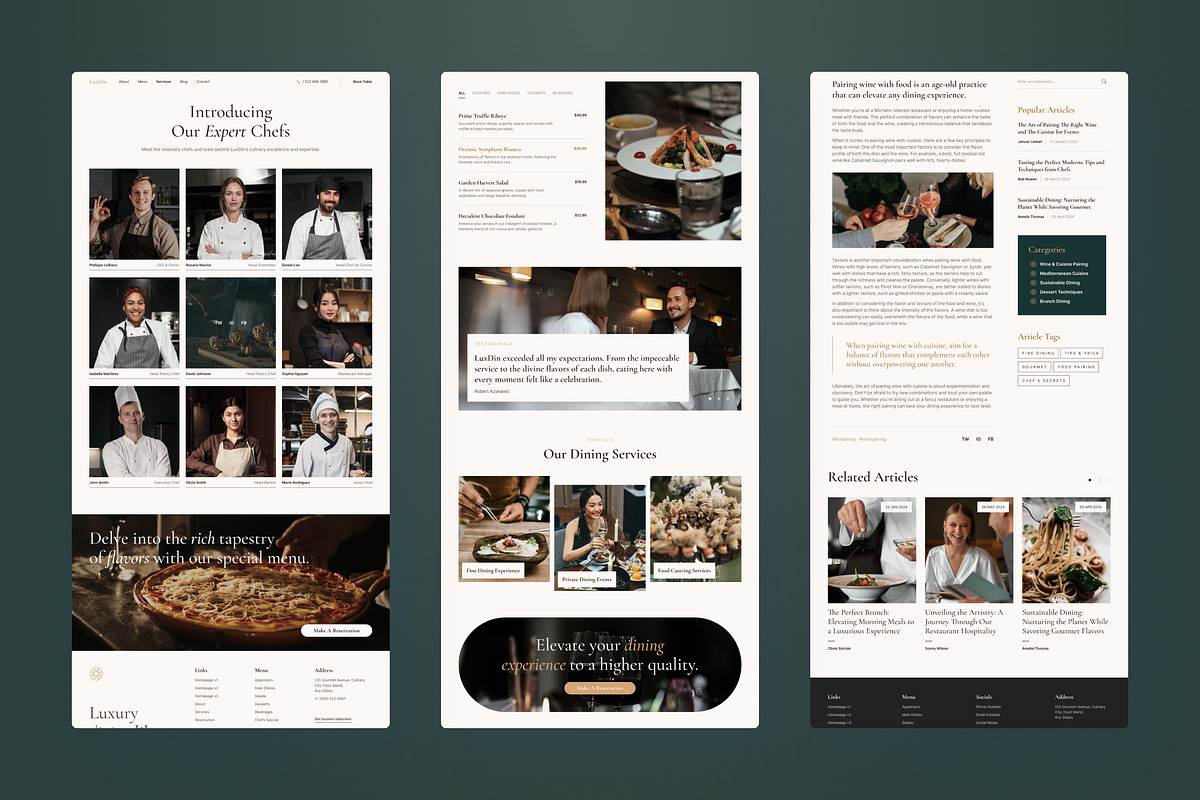 LuxDin - Restaurant Website, an UI Kit Template by peterdraw (Photo 8 of 9)