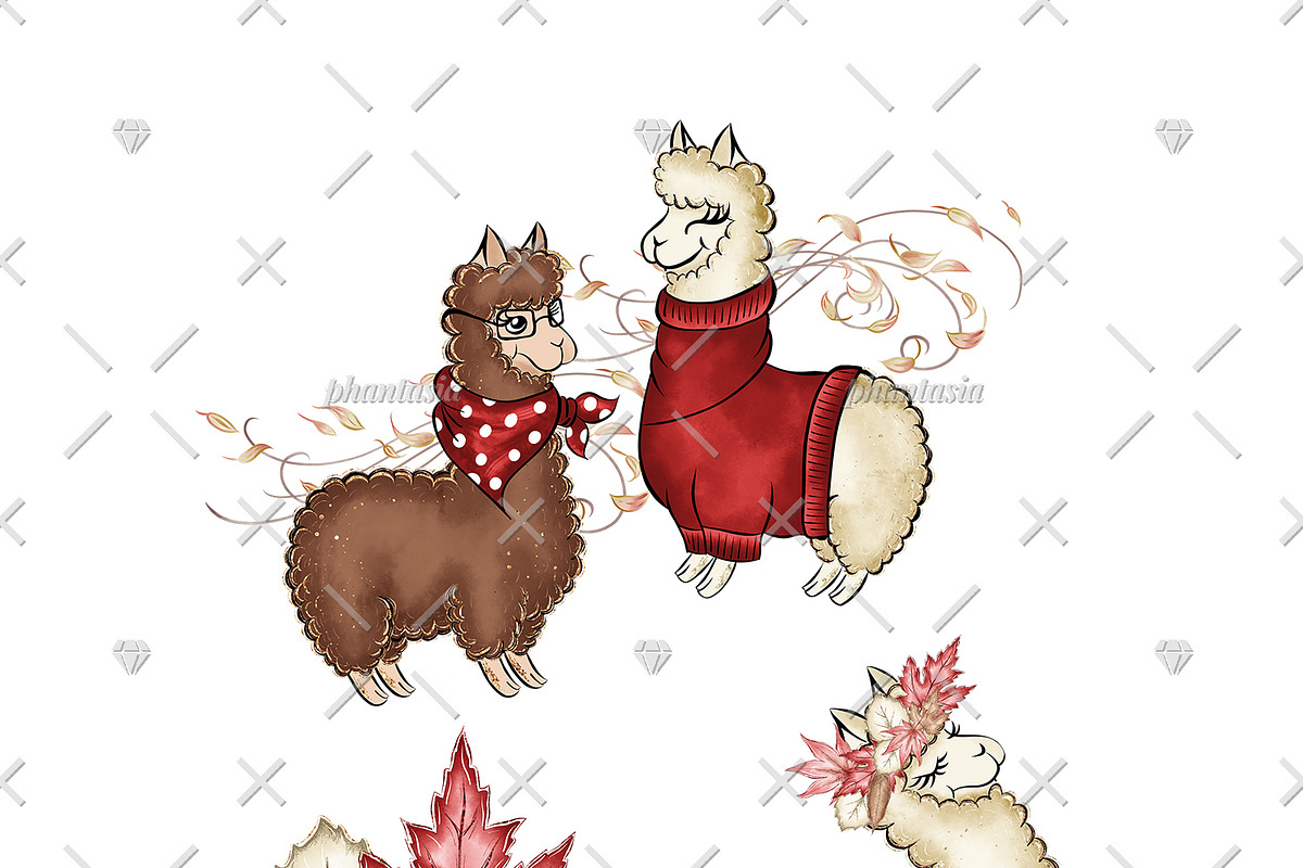 Alpaca Cliparts, an Illustration by Phantasia Design (Photo 2 of 8)