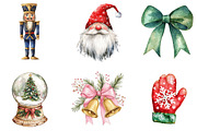 Watercolor Christmas Clipart PNG, a Seasonal Illustration by Designking (Thumbnail 4 of 5)