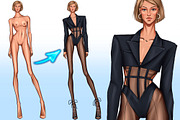Fashion Model, Runway Pose Model, a Person Illustration by Elenbushe (Thumbnail 3 of 7)