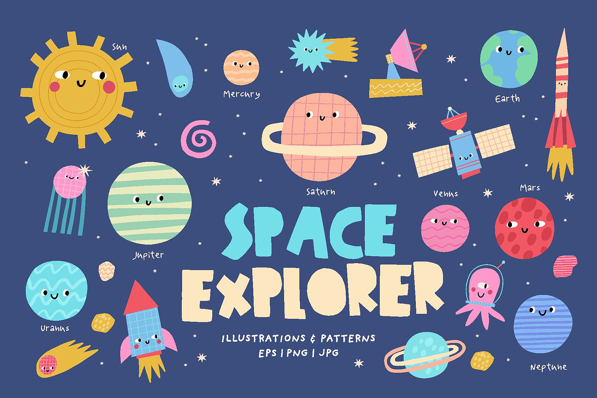 Space Explorer Clipart, a Technology Illustration by Barkova Nadya (Photo 1 of 8)