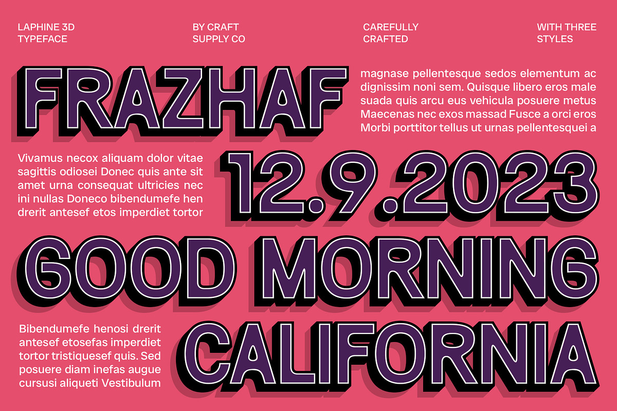 Laphine 3D, a Sans Serif Font by Craft Supply Co. (Photo 4 of 8)