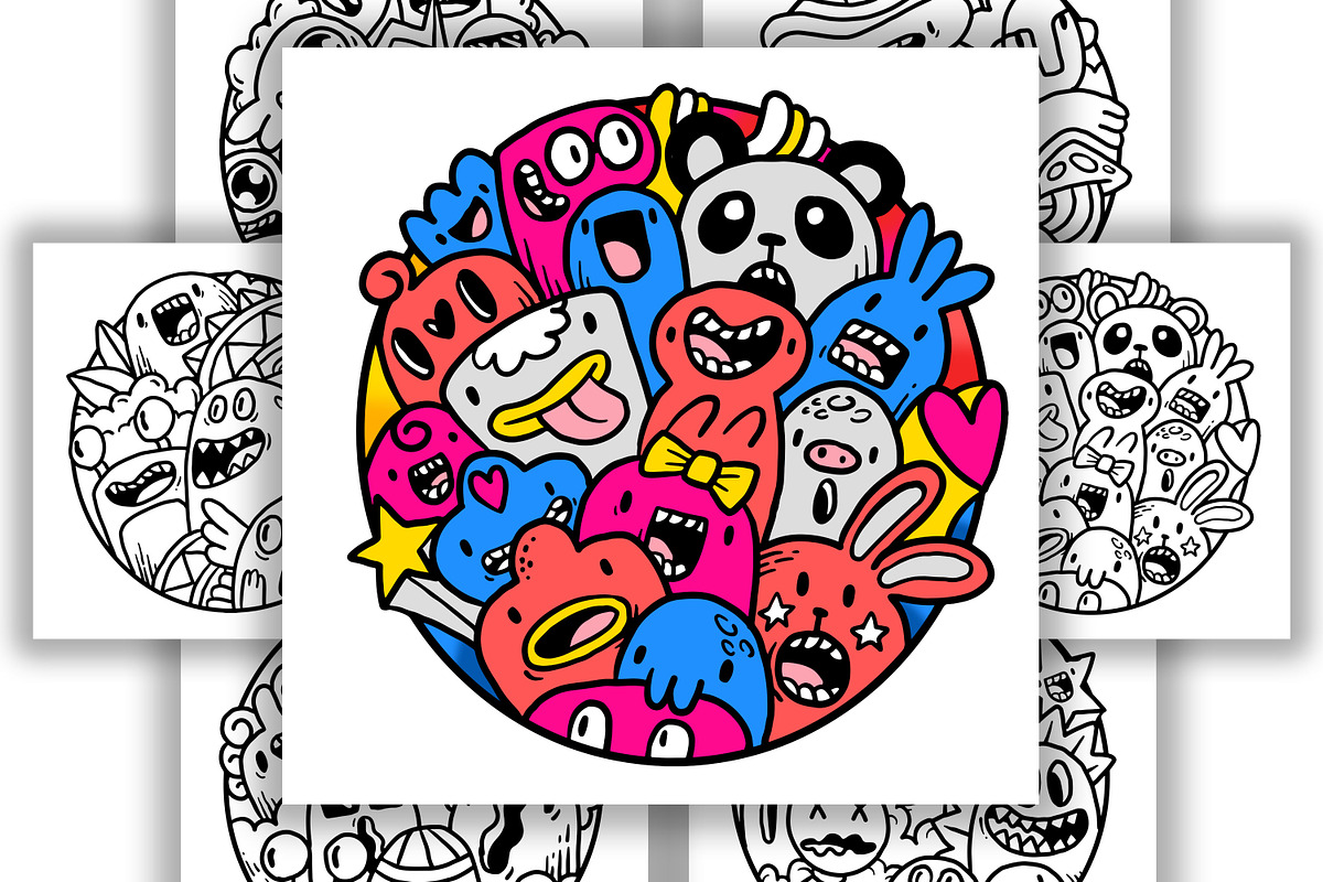 DOODLE in CIRCLE COLORING PAGE, an Animal Illustration by Randomtypesht (Photo 3 of 3)