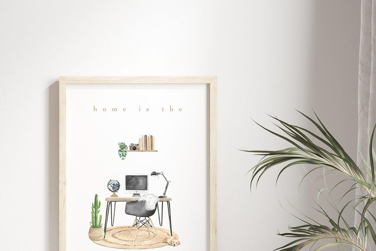 Watercolor Workspace Elements, a Decorative Illustration by beehouse studio (Photo 12 of 14)