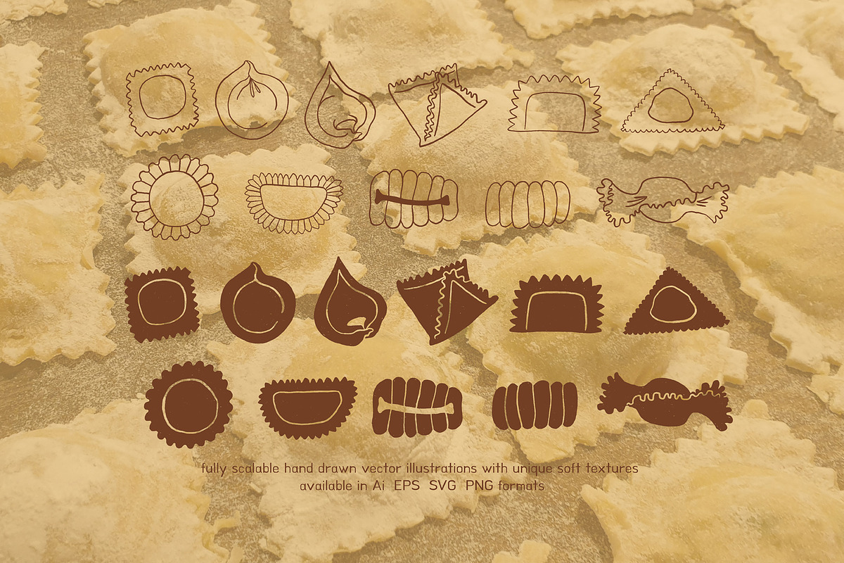 Pasta La Pasta. Food illustrations., a Food Illustration by Annakniaz (Photo 7 of 18)