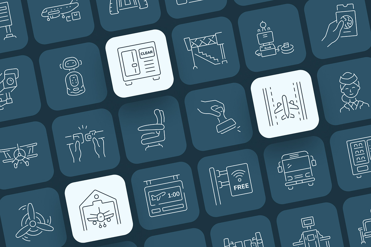 Airport Icon Art Set, an Outline Icon by Prosymbols (Photo 6 of 7)