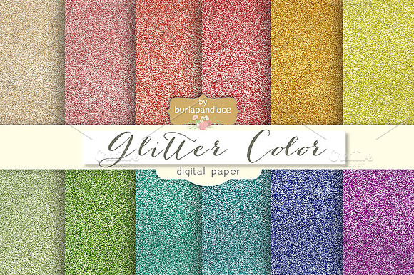 Glitter color digital paper preview 2