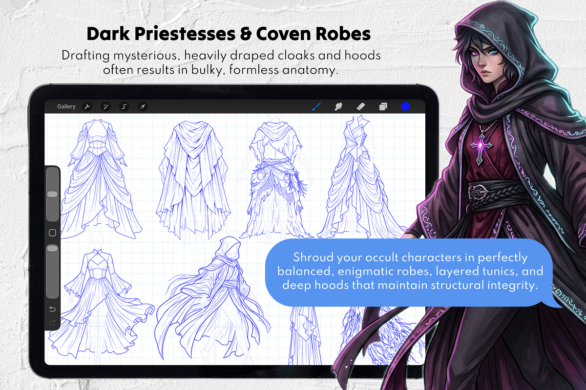 Gothic Dress Stamp Brushes Set, a Brush Add-On by Selentaori Studio (Photo 7 of 12)