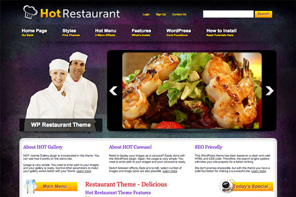 Hot Restaurant, a WordPress Template by hot-themes (Photo 3 of 5)