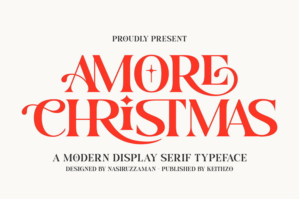 Amore Christmas - Christmas Font, a Serif Font by Keithzo (Photo 1 of 8)