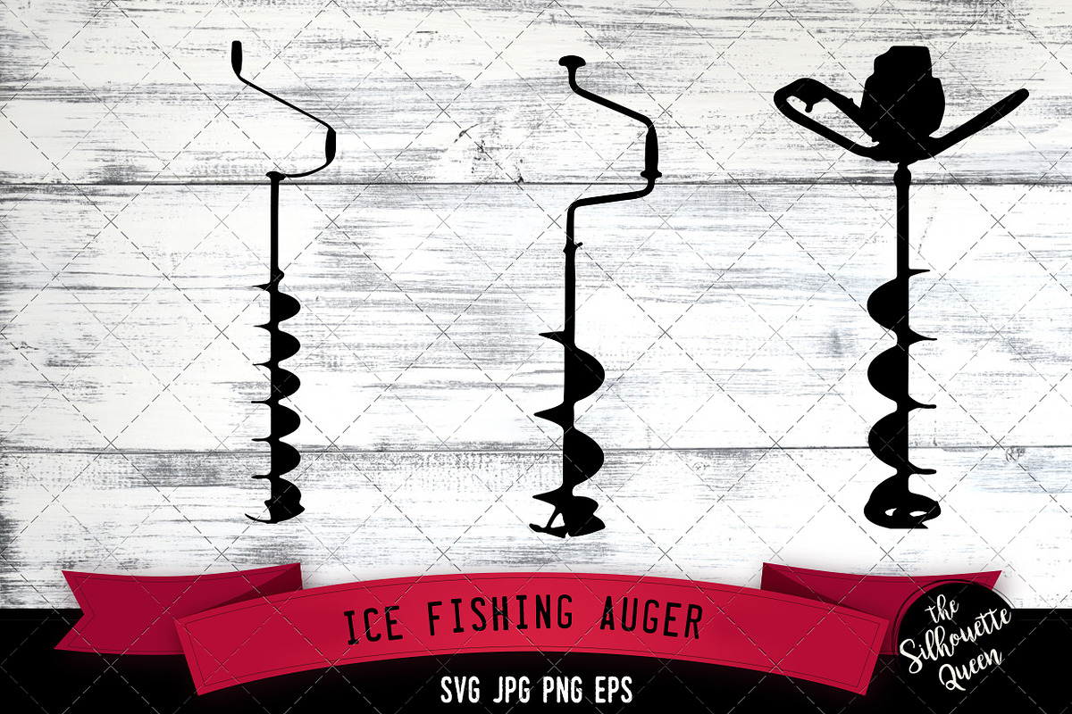 Ice Auger Silhouette Vector, an Object Illustration by The Silhouette Queen