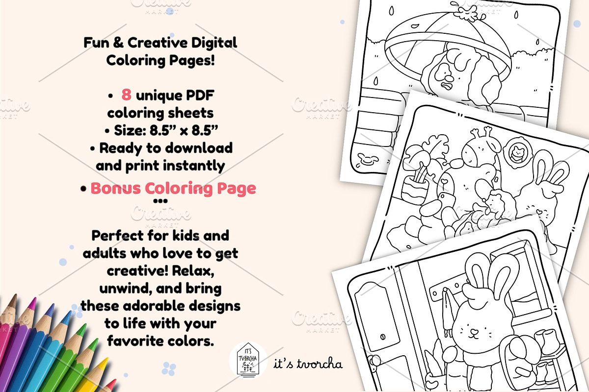 Cute Cozy Animal Friends, an Education Illustration by Bold & Easy Coloring Book (Photo 3 of 3)