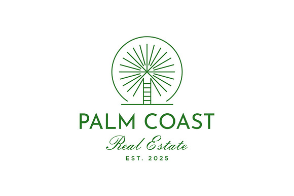Vintage Retro Palm Tree Emblem Logo preview 2